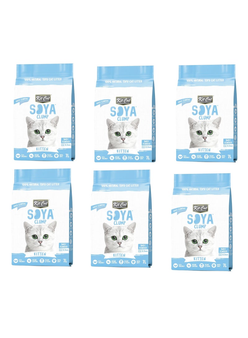 كيت كات رمل الصويا من كيت كات، بودرة أطفال للقطط الصغيرة، 7 لتر (علبة واحدة – 6 قطع) - Image 1
