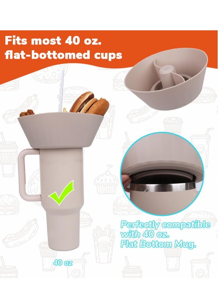 SYOSI Stanley Snack Cup, Snack Tray, Easy to Use, High Heat Resistant Reusable Snack Ring Silicone Snack Tray Compatible with 40oz Stanley Cup  - Image 2