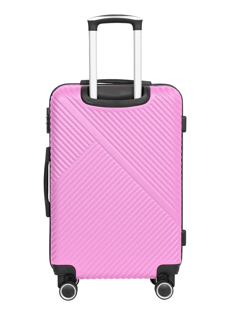 PARAJOHN Cabin Size 20-Inch ABS Lightweight Hardshell Luggage Trolley | carrying 10kg 4-Wheel Spinner Suitcase -pink