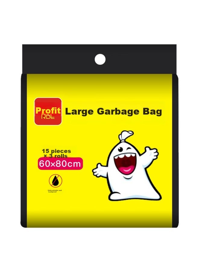 profit Lidete Large Commercial Property Black Thickened Garbage Bags, 60*80cm, 45 Pieces - Image 2