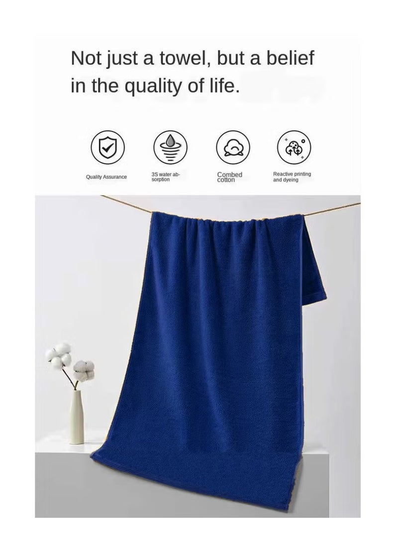 Blueberry Pack of 3 - Bath Towel -100% cotton Large Size Highly Absorbent And Super Durable, colour - Royal Blue - Image 2