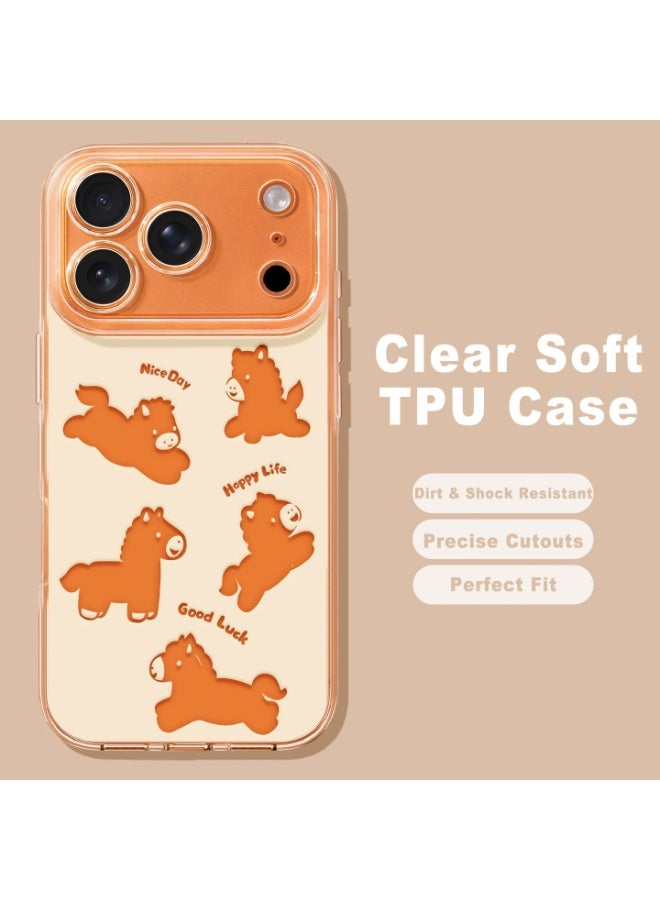 HaDoii Transparent TPU Bumper Case for iPhone 17 Pro Max, Slim Shockproof Cover with Hollow Out Horse Design and Lanyard - Image 2
