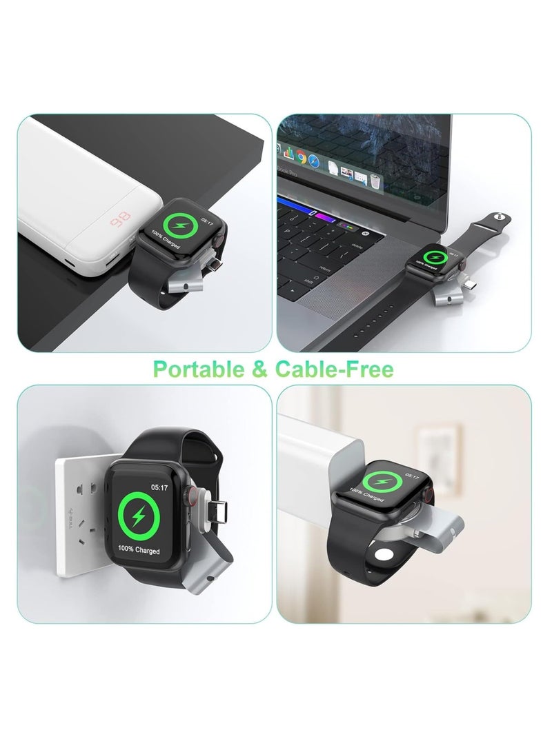 Excefore Charger for Apple Watch Portable iWatch USB Wireless Charger, 2-in-1 USB-A &USB-C Fast Charging Magnetic Cordless Travel Charger for Apple Watch Series Ultra 8 7 SE 6 5 4 3 2 - Image 5