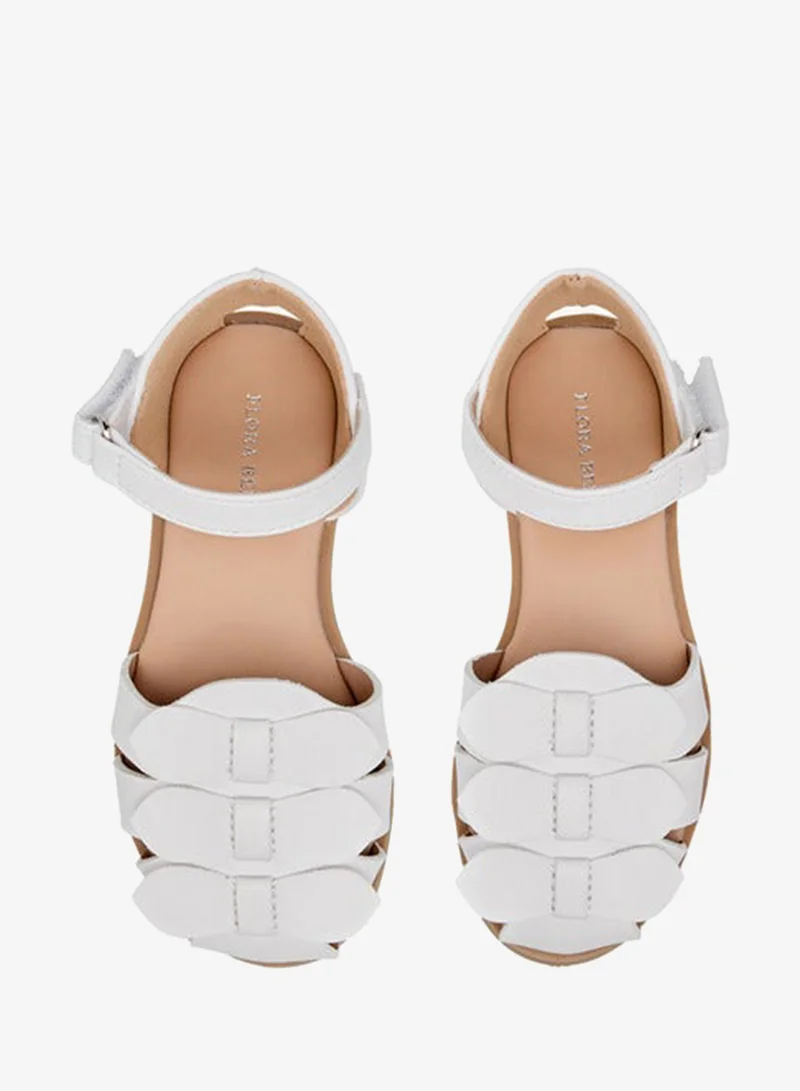 Flora Bella By Shoexpress Girls Bow Accent Sandals with Hook and Loop Closure