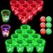 YHFUISK 22Pcs Christmas Glowing Pong Set Party Game Light Up Pong Cups for Christmas Party with 6 Christmas Theme Balls Christmas House Parties HolidaysRedGreenFlashing - Image 3