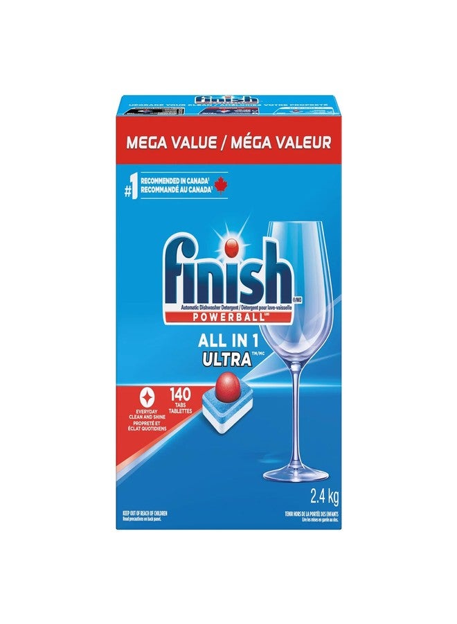 Finish Powerball Automatic Dishwasher Detergent, All in 1 Ultra Powerful Clean, 2.4 KG - 140 Tabs - Image 1