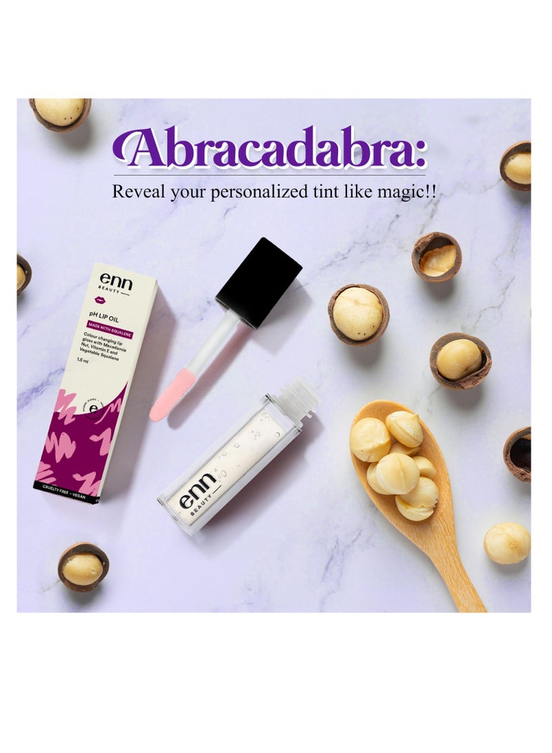 ENN Beauty pH Lip Gloss Non Sticky Color Changing Lip Oil with Squalene Macadamia Nut and Vitamin E for Soft and Plump Lips 1.5ml - Image 3