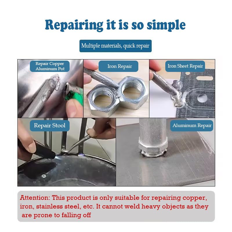 WLngtv 6 Pieces Low Temperature Universal Welding Rods,Metal Welding Arc Equipment, Easy Melt Aluminum Rods,Arc Welding Equipment and Accessories for Stainless Steel Iron, Beginner and Pro - Image 4