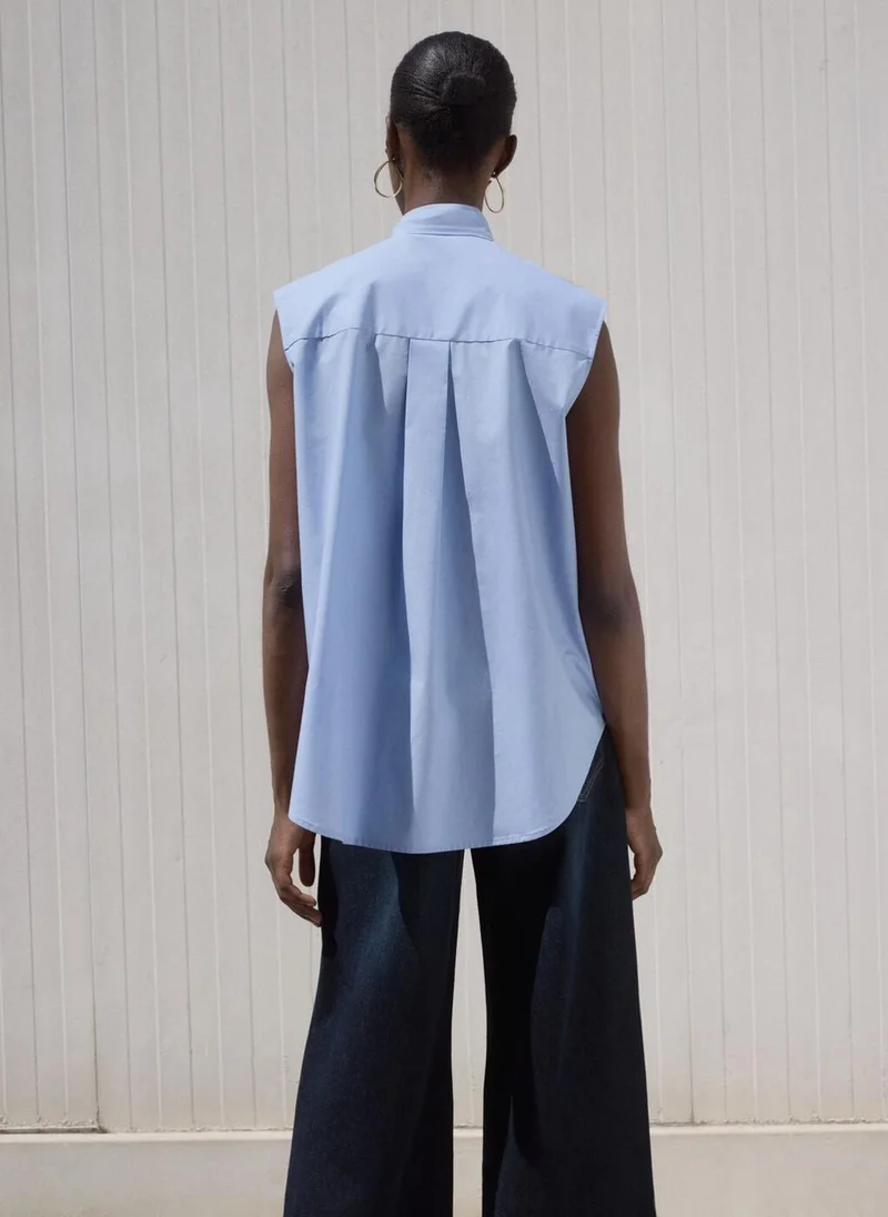 MANGO Tie-Neck Blouse