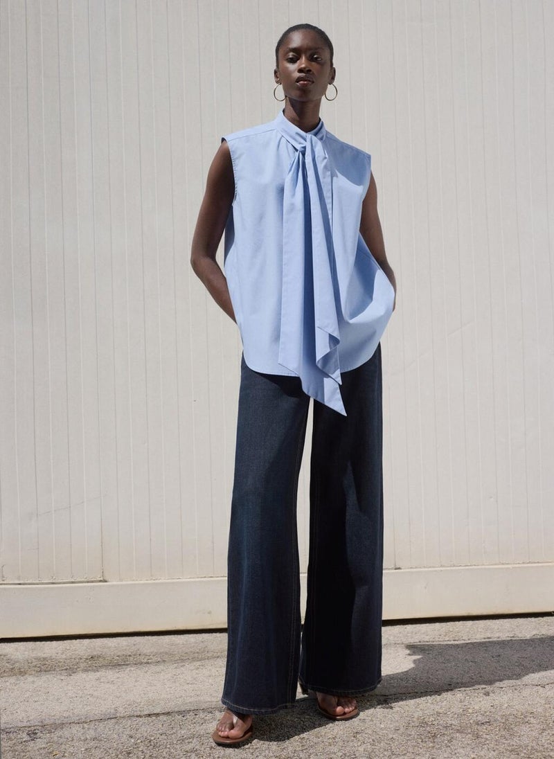 MANGO Tie-Neck Blouse  - Image 4