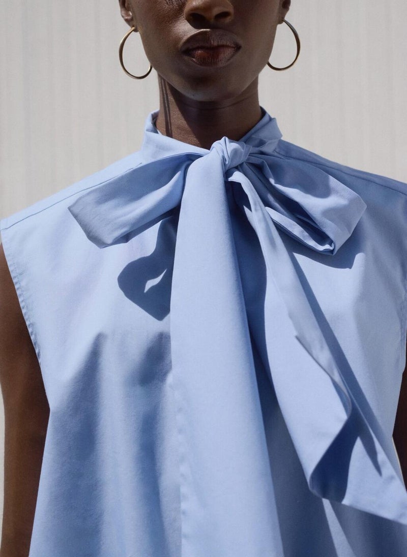 MANGO Tie-Neck Blouse  - Image 3