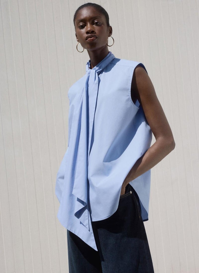 MANGO Tie-Neck Blouse  - Image 1