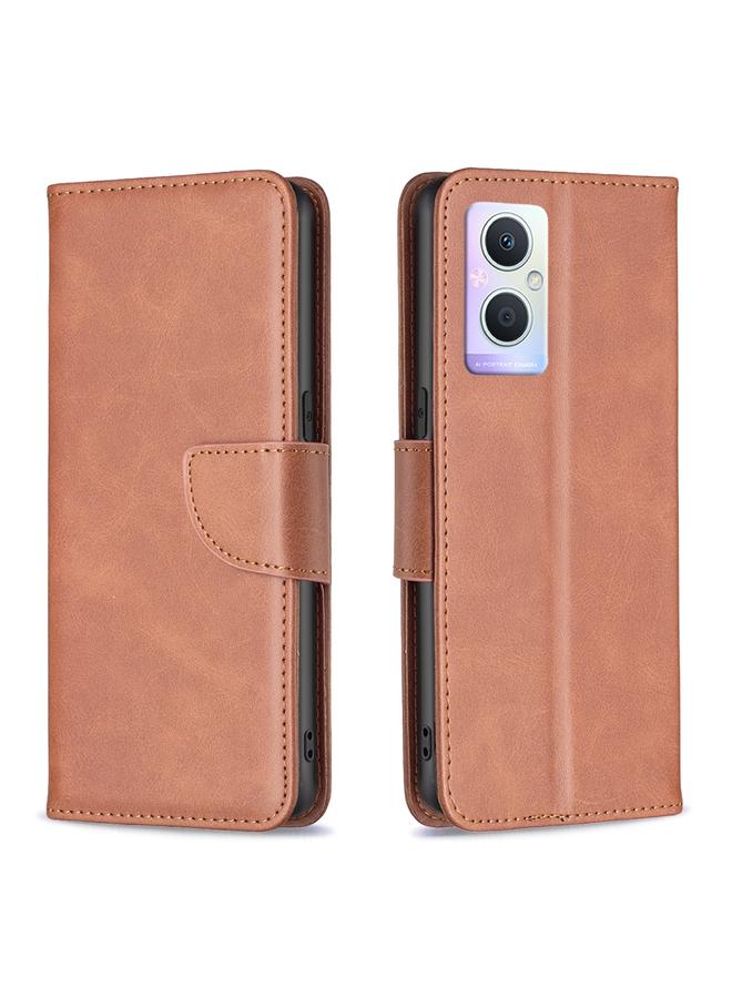 اس-توب جراب لهاتف OPPO A96 5G مصنوع من جلد الحمل بلون نقي - Image 2