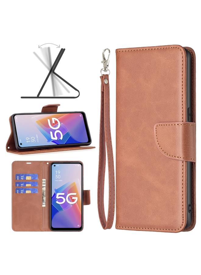 اس-توب جراب لهاتف OPPO A96 5G مصنوع من جلد الحمل بلون نقي - Image 1