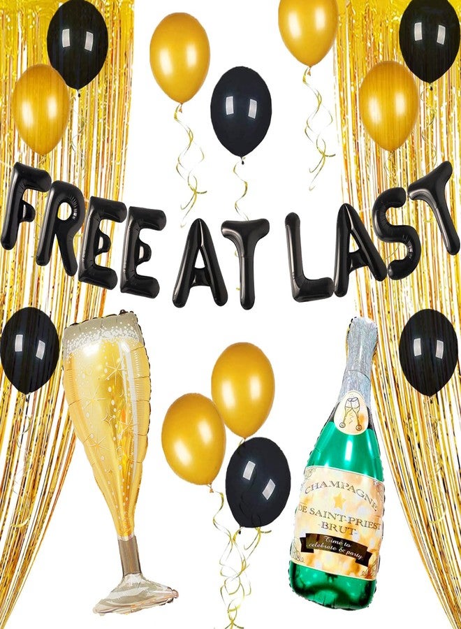 Roaring Good Time Free at Last Banner Balloons Free at Last Sign Divorce Party Decoration Broken Up Party Farewell Party Going Away Party Decoration - Image 1