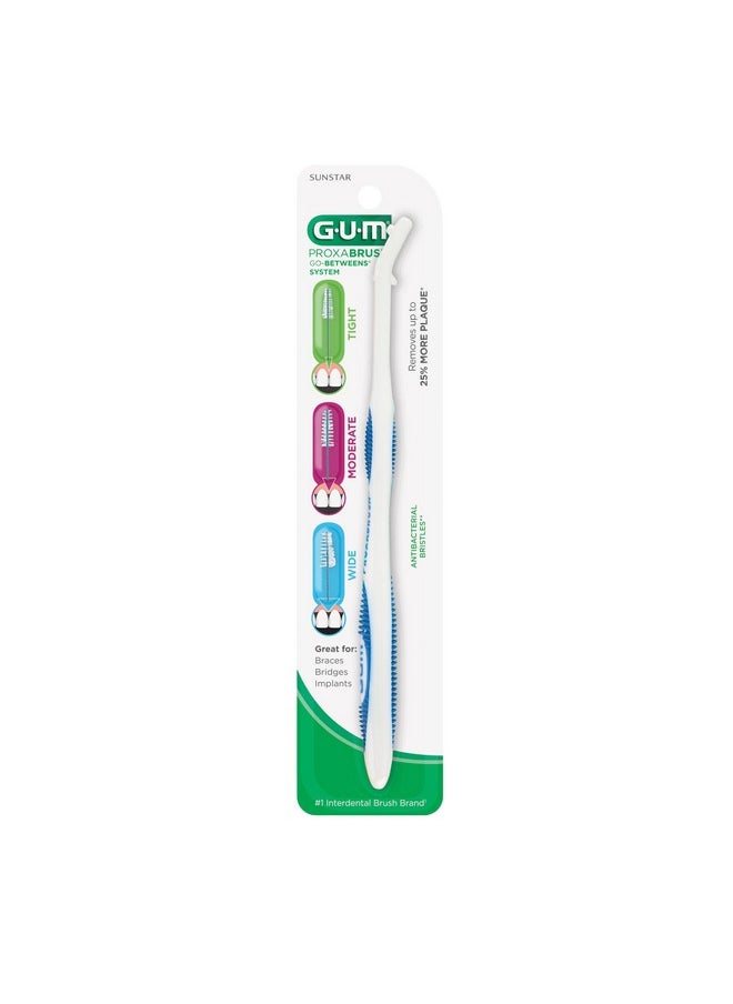 Gum - GUM Proxabrush Permanent Handle Refills - Compatible with Go-Betweens Interdental Brushes - Floss Picks for Teeth, Braces, and Implants (6pk) - Image 1