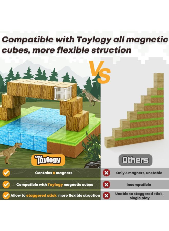منتجات 2024 لعبة My Magnetic World المحيطة بسلسلة الغابات البدائية المغناطيسية الصغيرة - اللون: B06-wall [35 قطعة]