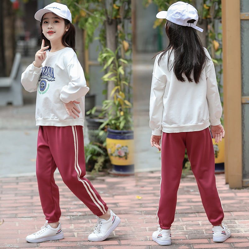 Children'S Solid Color Casual Pants Boys And Girls Fleece-Lined Sports Pants Thickened Brushed Medium And Large Children'S Trousers - Image 5