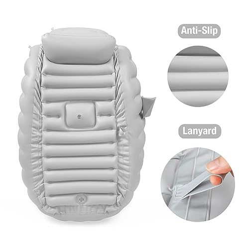 PandaEar Inflatable Baby Bathtub Toddler Tub for Shower, Collapsible Portable Bathtub for Kids, Baby Bath Tub 6-12 Months, Travel Baby Bathtub, Blow Up Tub for Baby with Air Pump - Image 3