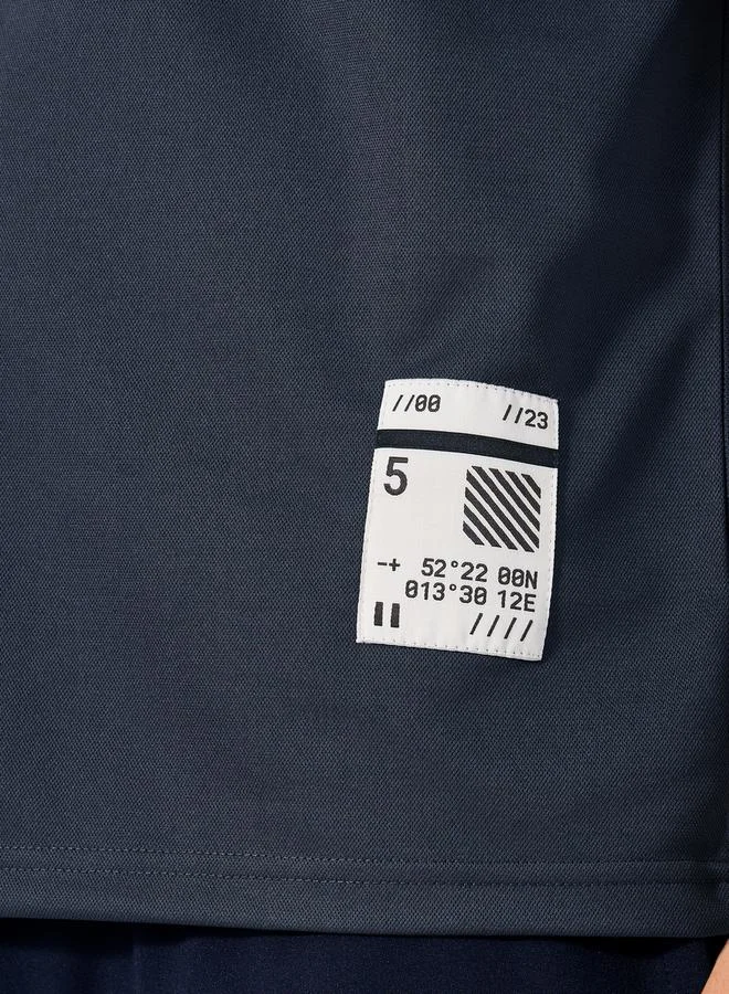 Styli Styli Ultra Lightweight Textured Badge Detail T-Shirt