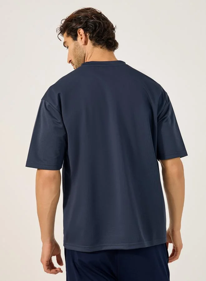 Styli Styli Ultra Lightweight Textured Badge Detail T-Shirt