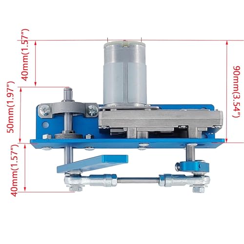 JQDML DIY Reciprocating Swing Motor,Swing Angle 20-120 Degrees Adjustable Speed 90RPM with Speed Regulator and Remote Control - Image 3