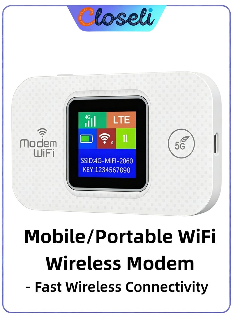 Closeli Portable Mobile WiFi, Pocket WiFi Router, CPE Wireless Router, 4G LTE Modem,Support 5G SIM Card Router, 3000mAh,Plug & Play, WPA/WPA2 Security Encryption,Stable Signal, Wide Coverage, Up to 10 Devices - Image 1
