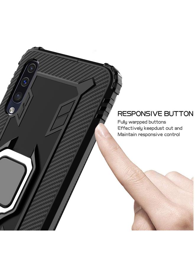 S-TOP Case For Galaxy A50 Carbon Fiber Protective Case with 360 Degree Rotating Ring Holder - Image 4
