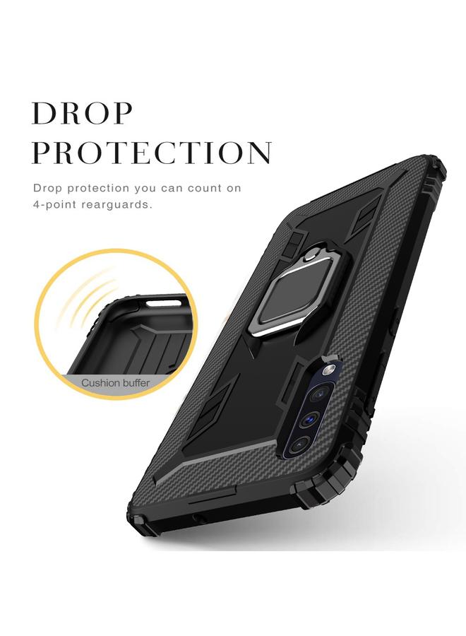 S-TOP Case For Galaxy A50 Carbon Fiber Protective Case with 360 Degree Rotating Ring Holder - Image 3