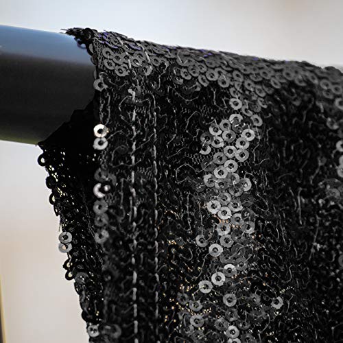 JYFLZQ Black Sequin Backdrop Curtains 6ft x 8ft 1 Panel Halloween Backdrop Glitter Photo Booth Backdrops Sparkly Photography Background Drapes for Graduation Birthday Parties - Image 5