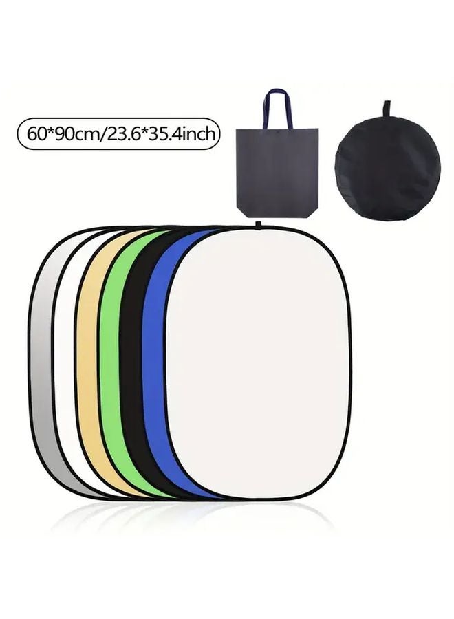 Eonix 7 In 1 Oval Reflector Pro Camera Collapsible Chromakey Soft Silvery Golden Black White Diffuser Plus With Bonus Tote Bag Size M - Image 4