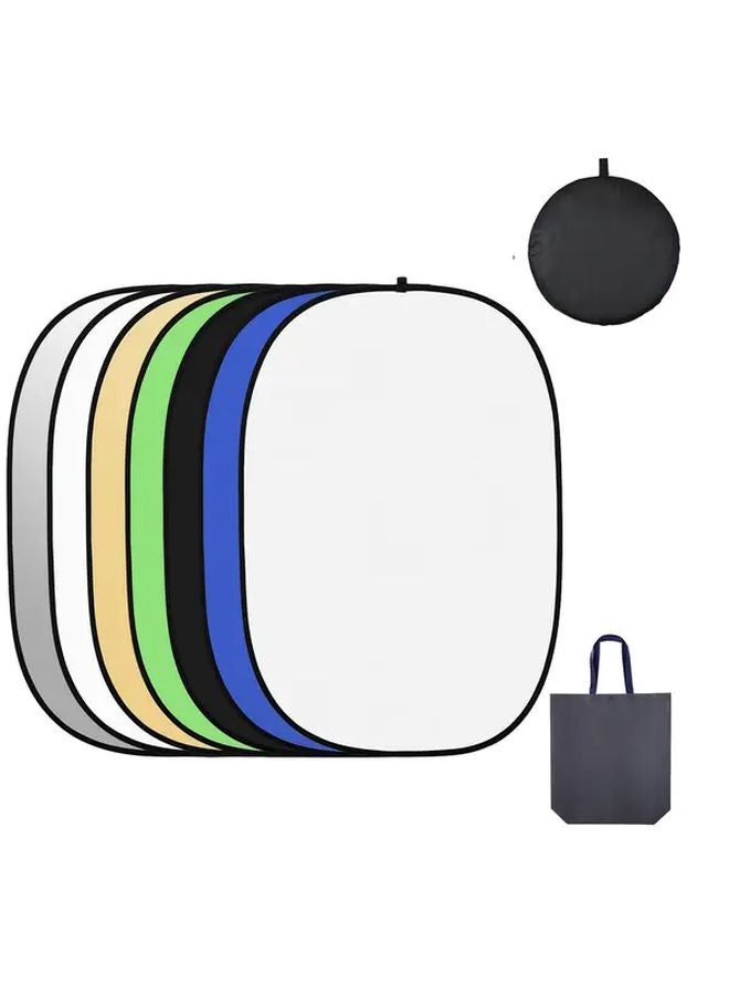 Eonix 7 In 1 Oval Reflector Pro Camera Collapsible Chromakey Soft Silvery Golden Black White Diffuser Plus With Bonus Tote Bag Size M - Image 2