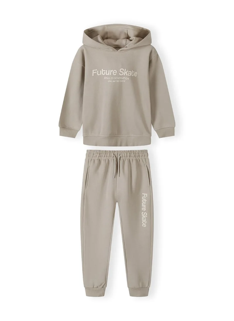 MINOTI Teen Boys Hoodie Tracksuit Set with Raised Urban Print