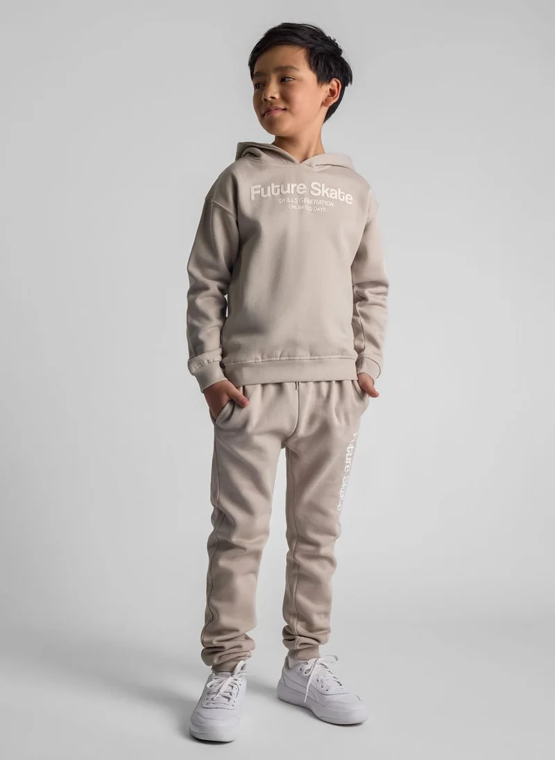 MINOTI Teen Boys Hoodie Tracksuit Set with Raised Urban Print