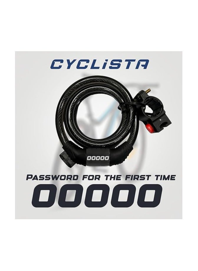 ماركة غير محددة قفل دراجة CYCLISTA مضاد للسرقة وعالي الأمان مكون من 5 أرقام - أسود  - Image 3