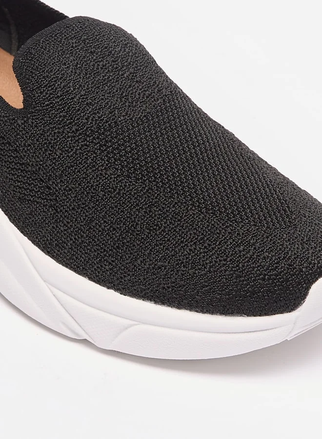 Flora Bella By Shoexpress Textured Slip-On Shoes with Pull-Up Tab