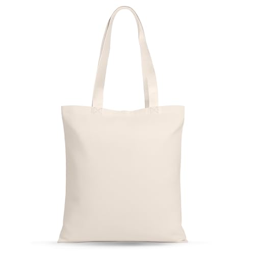 MOLOVA 1-Pack to 6-Pack Available Standard 14"x15" Premium Canvas Tote Bags,Load 55lbs,Reusable canvas bag made of 6oz of natural canvas with Handles for Gift-Giving,Work,DIY Projects,Shopping(1 Pack) - Image 1