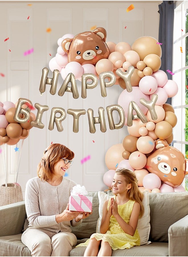 Soft Touch - Bear Balloon Garland Arch Kit 59PCS Brown Blue and Bear Foil Woodland Animal Balloons Latex Balloons Party Decorations Balloons For Birthday Party Gender Reveal Baby Shower Party Supplies - Image 1