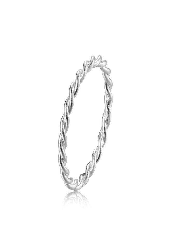 Lantine Thin Twist Ring 925 Sterling Silver Braided Infinity Twisted Stacking Friendship Pinky Knuckle Band Ring Size 2.5 - Image 1
