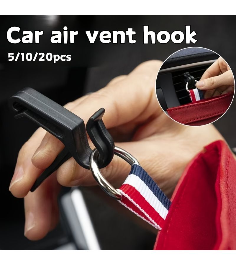 5pcs Car Air Vent Hooks Universal Strong Scratch Resistant Plastic Storage Hooks - Image 1