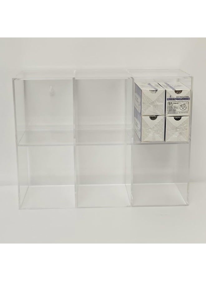 CiaoHER Clear Acrylic Medical Suture Rack, Surgical Thread Organizer (Double Layers, 6 Slots) - Image 2