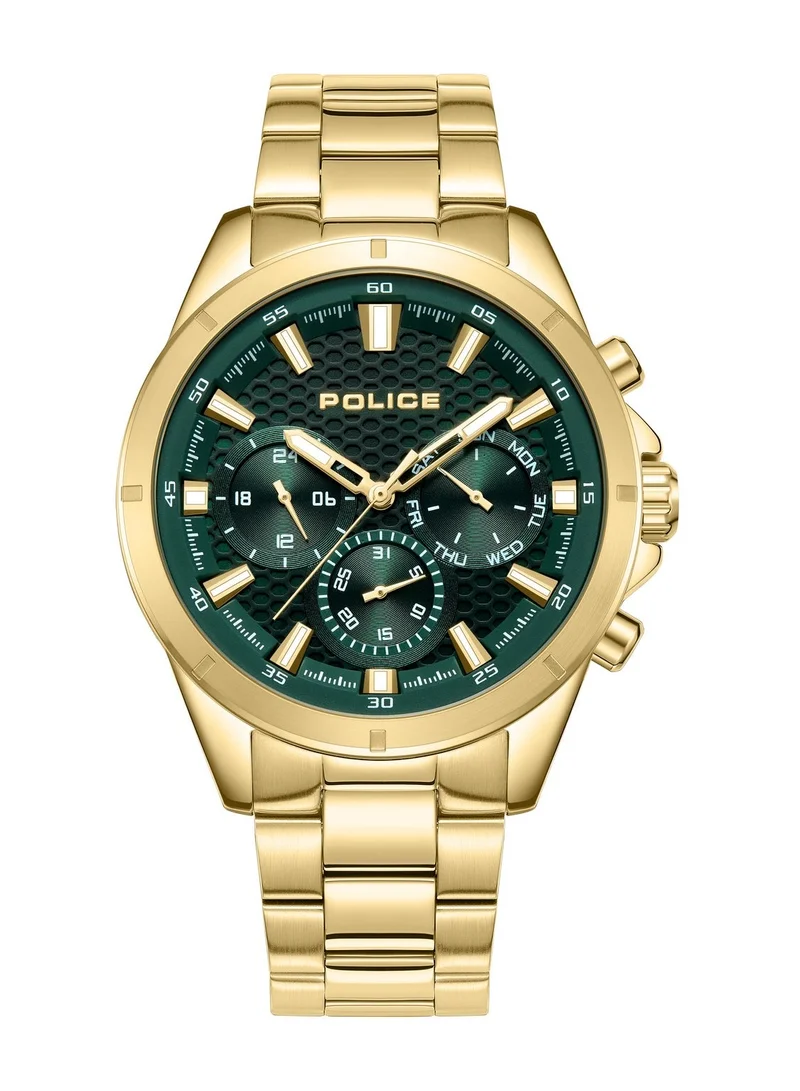 بوليس Motion Green Dial Stainless Steel Bracelet Chronograph Watch for Men, 45mm