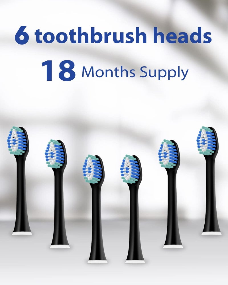 MySmile Electric Toothbrush Replacement Heads, 6 Packs (Black) - Image 3