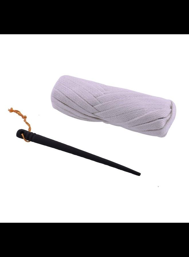 عباسلي سلوار بيجامة قطن تاي مسمار خيط رباط حزام حبل ندى أبيض نارا سالي - Image 2