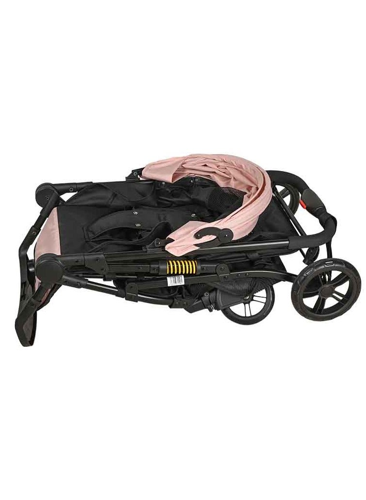 Kiko Comfortable Stroller 4 Wheels, 0 Months +, Pink - Image 2