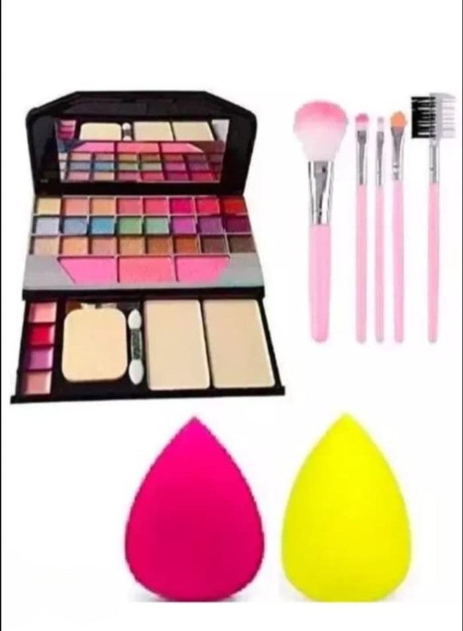 JAAYANSHA T.Y.A 6155 Makeup Kit + 5 Pcs Makeup Brush + 2 Pc Blender Puff Combo - Multicolor - Image 2