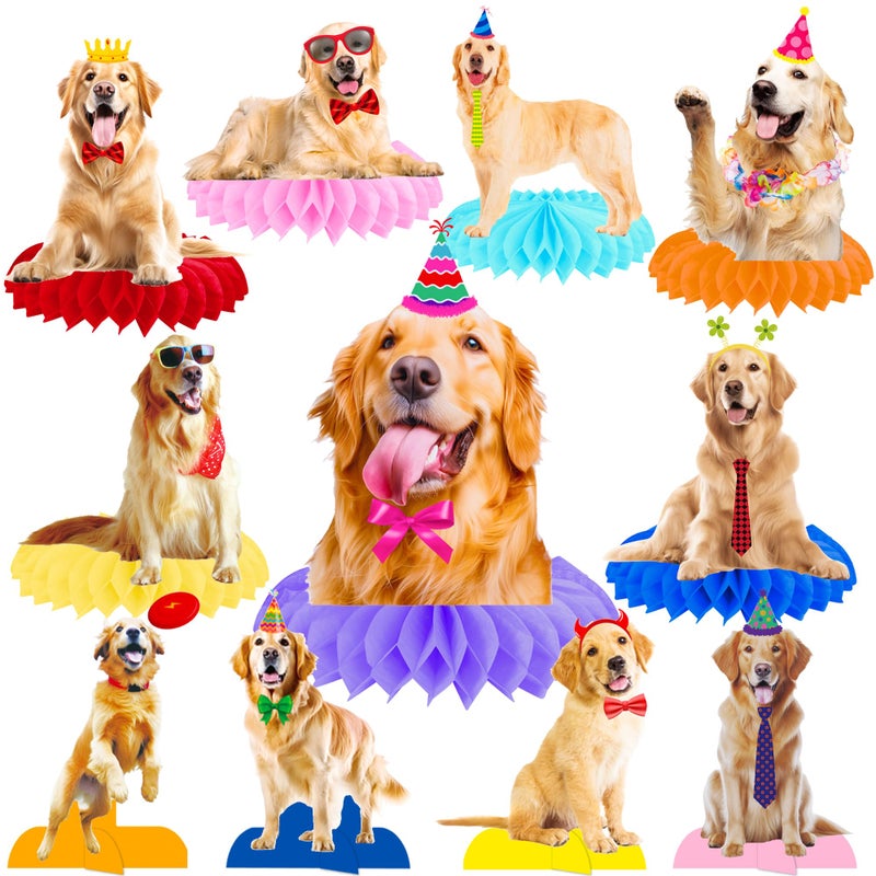 umoni Golden Retriever Honeycomb Centerpieces Dog Party Table Decorations 12Pcs Golden Retriever Birthday Party Decorations Dog Party Decorations Puppy Table Centerpieces for Dog Party Supplies - Image 3