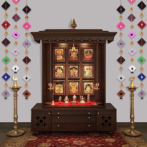 CANVASS Colorful Woolen Kite Hanging Latkan Toran Garland for Main Door Poojaroom Festivals Wedding Housewarming Rajasthani Traditional Decoration Items (6 Kite Hangings) - Image 5