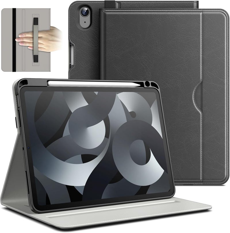 Jetech Case For Ipad Air 11-Inch M2 (2024), Ipad Air 5/4 (10.9-Inch, 2022/2020 Model, 5Th/4Th), Pu Leather Business Folio Protective Tablet Cover Pocket, Multi-Angle Viewing (Space Gray) - Image 1