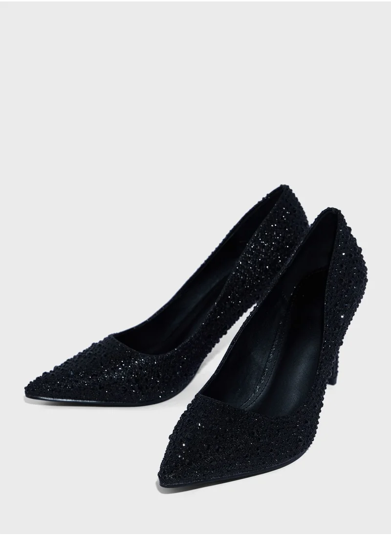Truffle Encrusted High Heel Pump